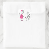 新郎新婦マンガ結婚ー婚約 スクエアシール (バッグ)