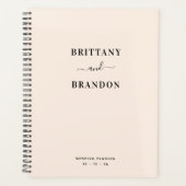 新郎新婦ミニマリストモダン赤面ピンク結婚ズ プランナー手帳 (正面)