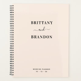 新郎新婦ミニマリストモダン赤面ピンク結婚ズ プランナー手帳