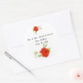 新郎新婦メーリングラベルテンプレート ラウンドシール (封筒)