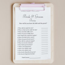 新郎新婦モダントリビアブライダルシャワーゲーム