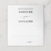 新郎新婦モダンブラック&ホワイト結婚ズ プレイスカード (外部開封)