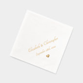 新郎新婦モノグラム結婚のデートパーティーカクテル 箔ナプキン (左)