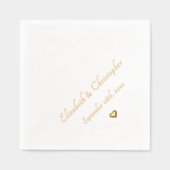 新郎新婦モノグラム結婚のデートパーティーカクテル 箔ナプキン (正面)