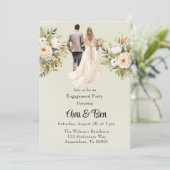 新郎新婦ライトグリーン婚約パーティ 招待状 (スタンド正面)