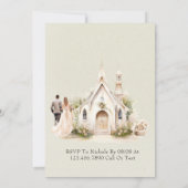 新郎新婦ライトグリーン婚約パーティ 招待状 (裏面)