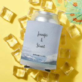 新郎新婦ラスティックマウンテンビーチ結婚式 缶クーラー