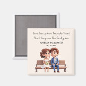 新郎新婦ラブ引用文結婚式の引き出物 マグネット (正面/裏面)