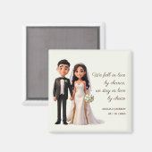 新郎新婦ラブ引用文結婚式の引き出物 マグネット (正面/裏面)
