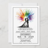 新郎新婦レインボー・バースト結婚ズ 招待状 (正面)