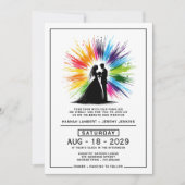 新郎新婦レインボー・バースト結婚ズ 招待状 (正面)