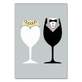 新郎新婦ワイングラスのテーブル番号カード テーブルナンバー (裏面)