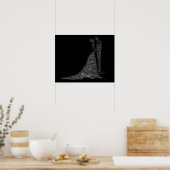 新郎新婦ワードアート ポスター (キッチン)