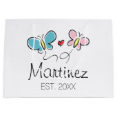 新郎新婦向けのカスタム抱き枕結婚新しい ラージペーパーバッグ (正面)