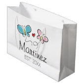 新郎新婦向けのカスタム抱き枕結婚新しい ラージペーパーバッグ (正面アングル)