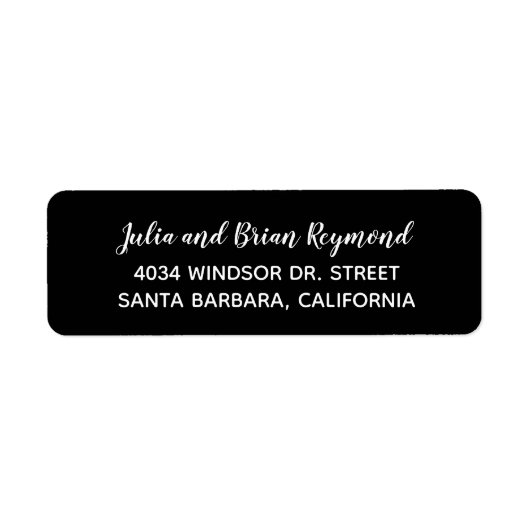 新郎新婦差出人住所ラベル/ブラック ラベル (正面)