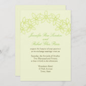 新郎新婦庭園の結婚式フラワーフローラ 招待状 (正面/裏面)