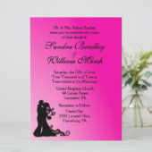 新郎新婦明るい赤紫色 招待状 (スタンド正面)