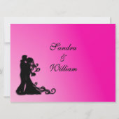 新郎新婦明るい赤紫色 招待状 (裏面)