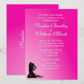 新郎新婦明るい赤紫色 招待状 (正面/裏面)