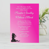 新郎新婦明るい赤紫色 招待状 (スタンド正面)