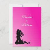 新郎新婦明るい赤紫色 招待状 (裏面)