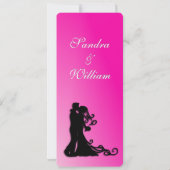 新郎新婦明るい赤紫色 招待状 (裏面)