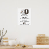 新郎新婦最高のの日の日結婚付けYesのサイン ポスター (キッチン)