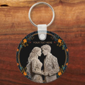 新郎新婦王室のクラシック キーホルダー (裏面)