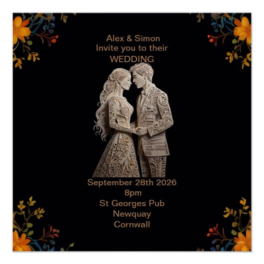 新郎新婦王室のクラシック ポスター (正面)