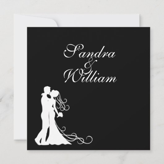 新郎新婦白黒 招待状 (裏面)