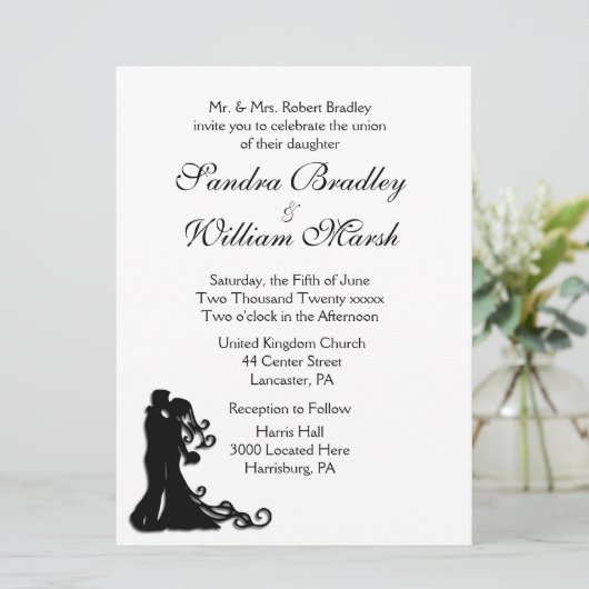 新郎新婦白 招待状 (スタンド正面)