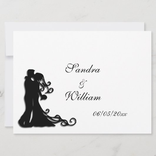 新郎新婦白 招待状 (裏面)