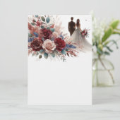 新郎新婦空白のエレガントフローラ結婚 招待状 (スタンド正面)