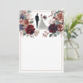 新郎新婦空白のエレガントフローラ結婚 招待状 (スタンド正面)