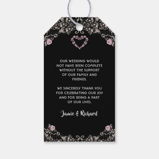 新郎新婦結婚のスケルトンありがとうギフトラベル ギフトタグ (裏面)