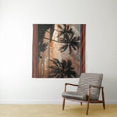 新郎新婦結婚のトロピカルサンセットカスタム タペストリー (インサイチュ(横))