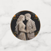 新郎新婦結婚のパーソナライズされた コンフェッティ (スモール正面)