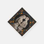 新郎新婦結婚のパーソナライズされた スタンダードカクテルナプキン (角)