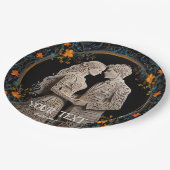 新郎新婦結婚のパーソナライズされた ペーパープレート (アングル)