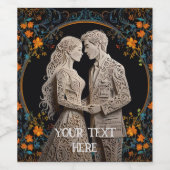 新郎新婦結婚のパーソナライズされた ワインラベル (シングルラベル)