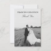 新郎新婦結婚の写真ありがとうフラットカード 招待状 (正面)