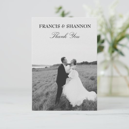 新郎新婦結婚の写真ありがとうフラットカード 招待状 (スタンド正面)