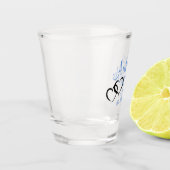 新郎新婦結婚の名前が付いた眼鏡 ショットグラス (左)