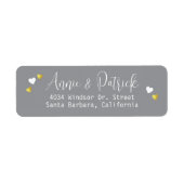 新郎新婦結婚の服従ラブハートグレイ ラベル (正面)