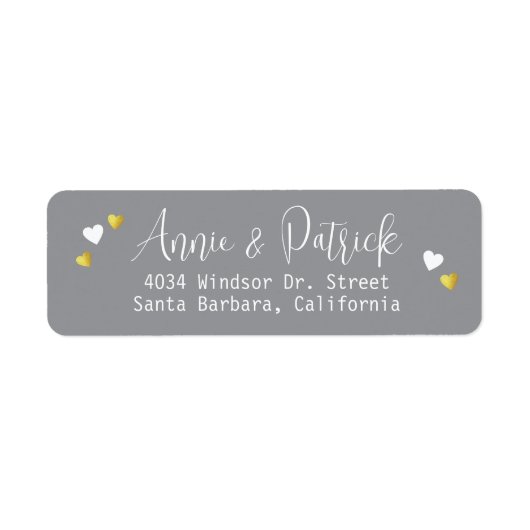 新郎新婦結婚の服従ラブハートグレイ ラベル (正面)