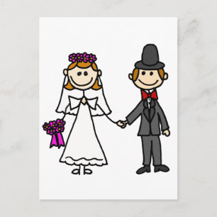 新郎新婦結婚の漫画 ポストカード
