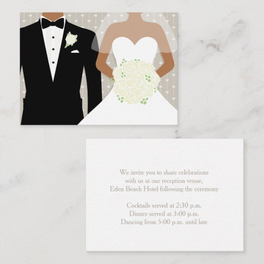 新郎新婦結婚の白薔薇の情報 エンクロージャーカード (正面/裏面)