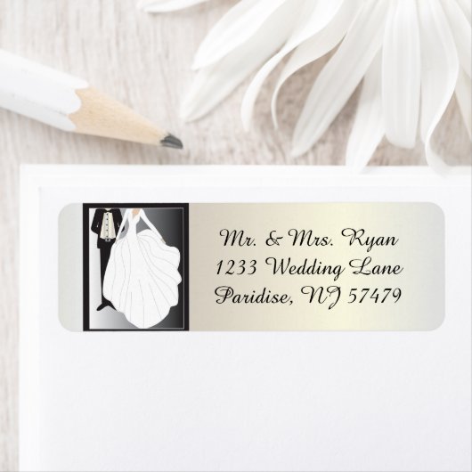 新郎新婦結婚の ラベル (インサイチュ)