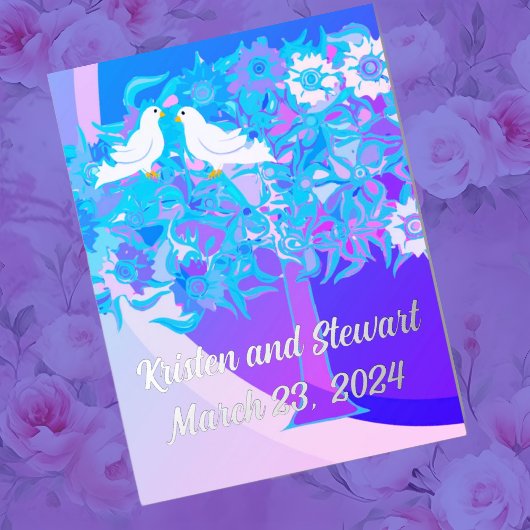 新郎新婦結婚のDate Foilアクセント 箔ポスター